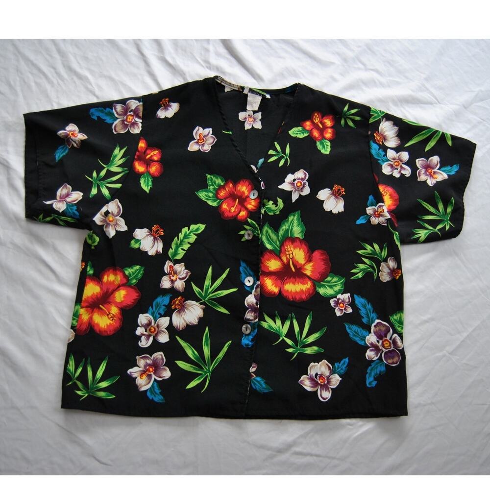 Promises Promises Hawaiian Button Down Shirt Size 12 - Picture 1 of 8